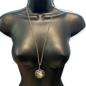 Vintage sterling silver green gemstone necklace